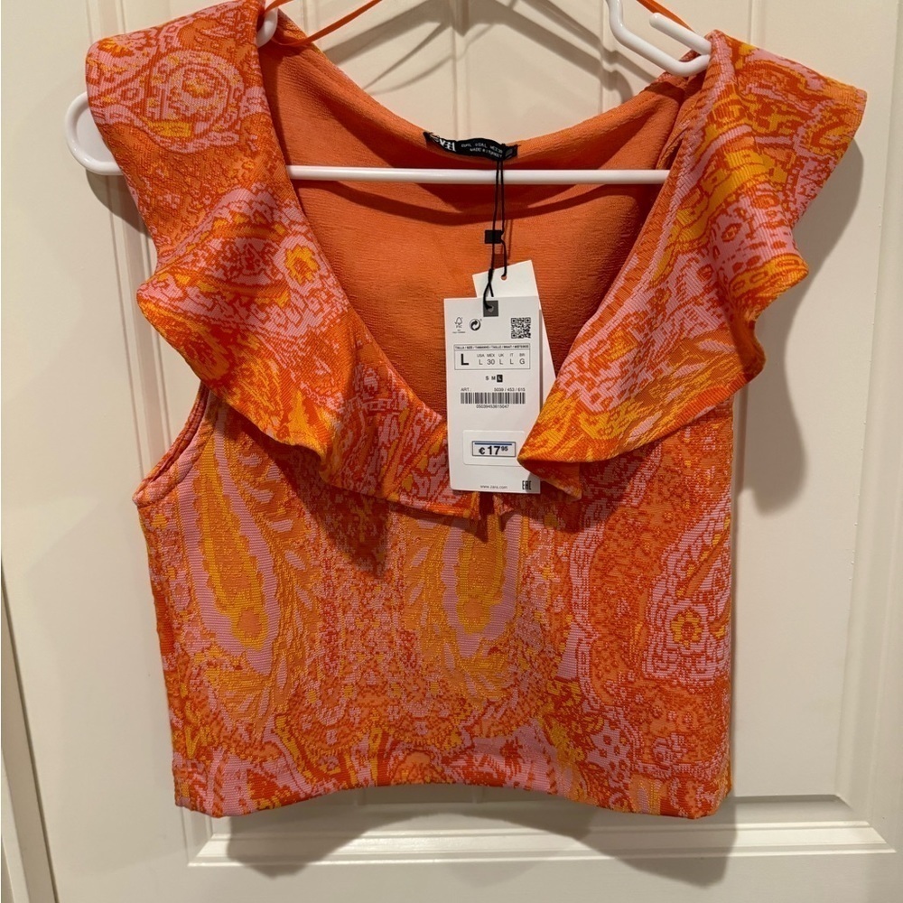 Zara cropped Jacquard top - Picture 4 of 5